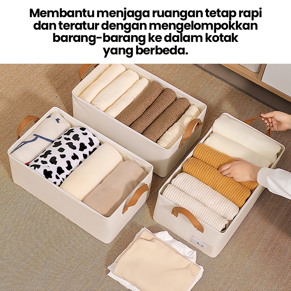 Kotak penyimpanan pakaian katun dan linen Tianshan, kotak klasifikasi penyimpanan pakaian dan celana