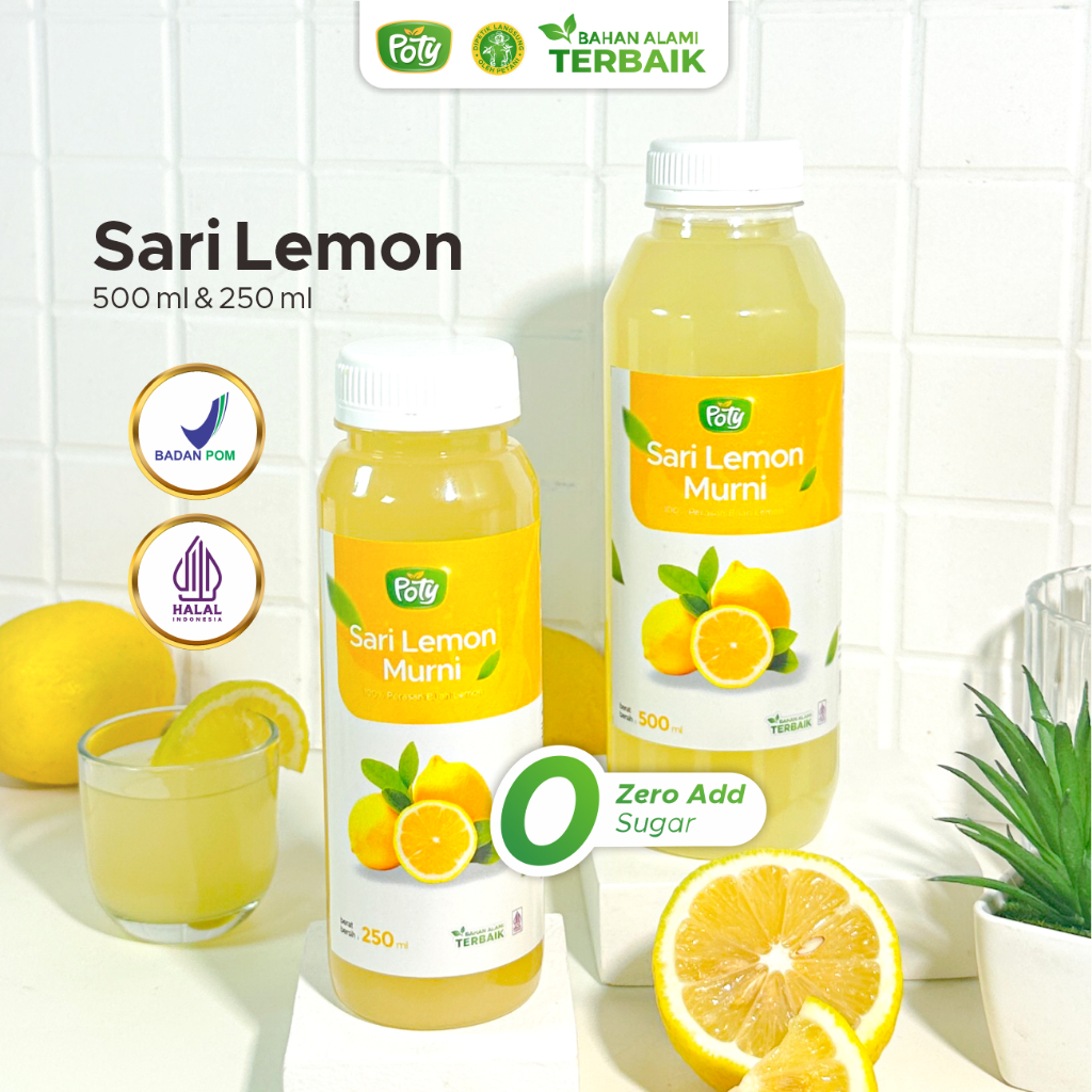 

Poty Sari Lemon Murni 250ML BPOM Vitamin C Alami