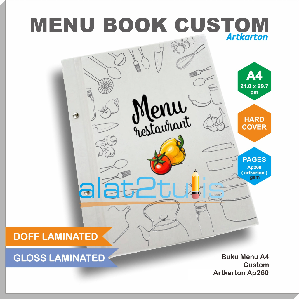Cetak / Print Buku Menu Cafe | Restoran | Jilid Baut Premium | Artkarton