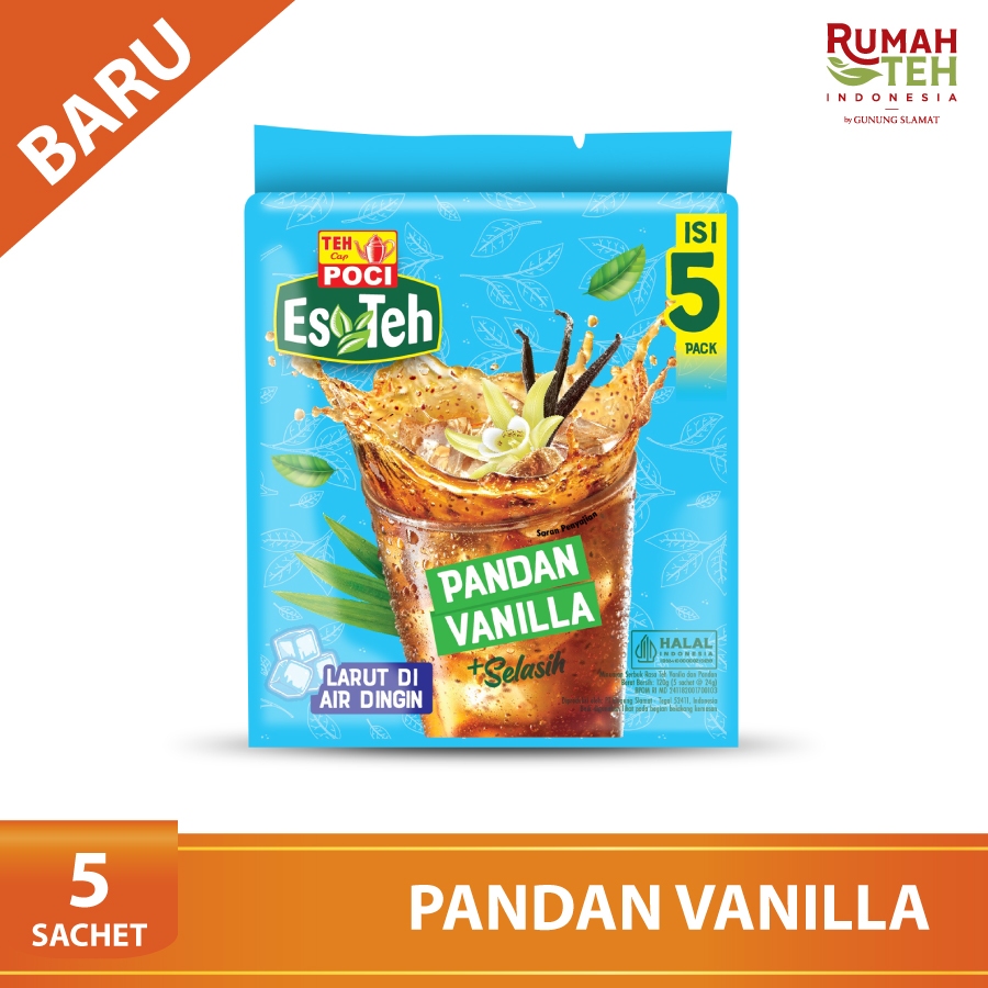 

Instant Powder Es Teh Poci Teh Pandan Vanilla Selasih 1 pack (isi 5 sachet)