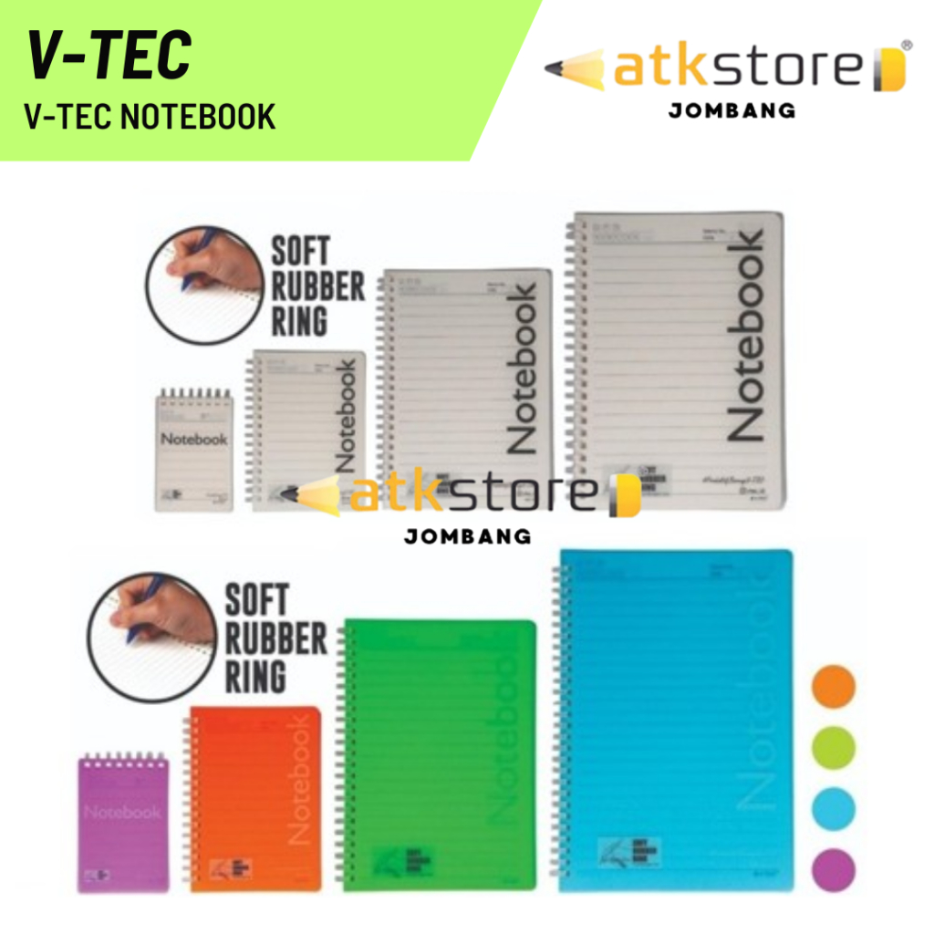 

V-TEC Notebook Spiral 70gsm 70 Sheets Warna Warni