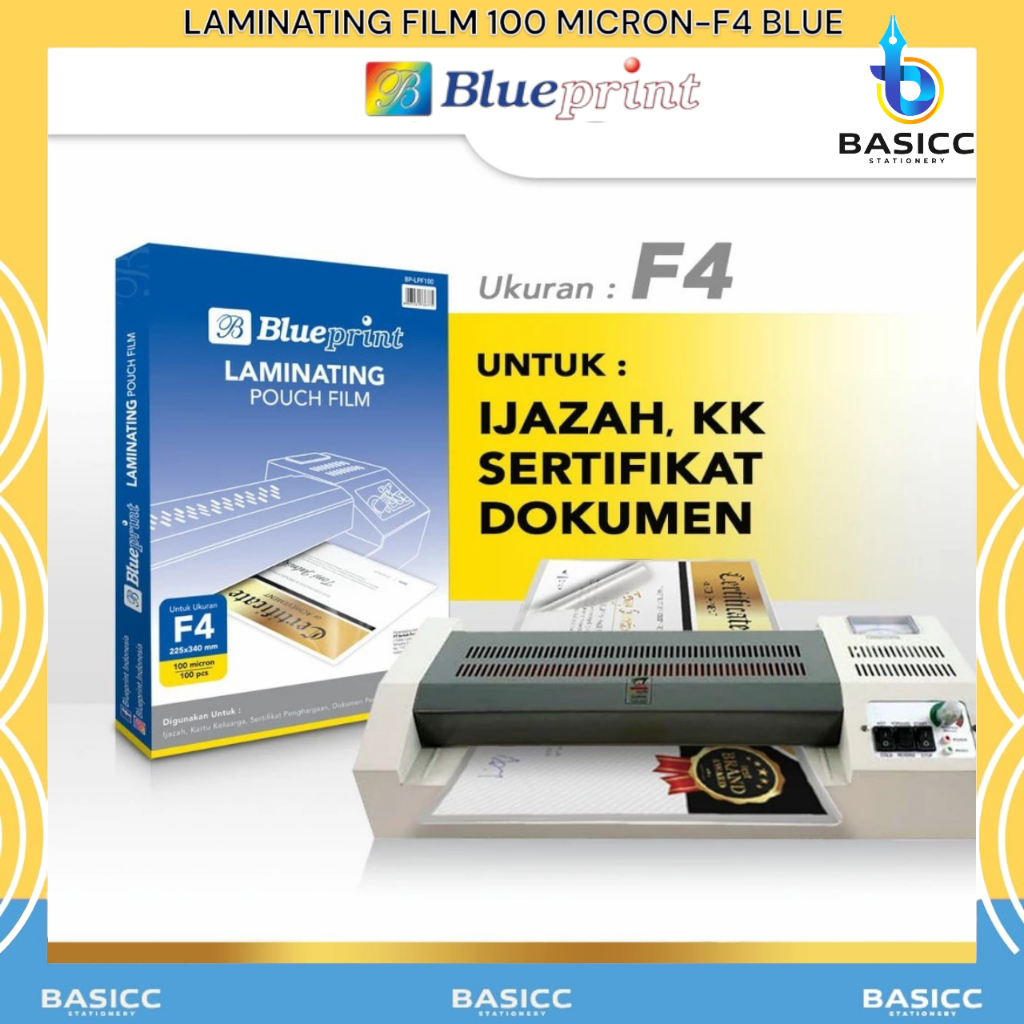 

Blueprint Plastik Laminating Film Pouch F4 BP-LPF100 | @1 Pack