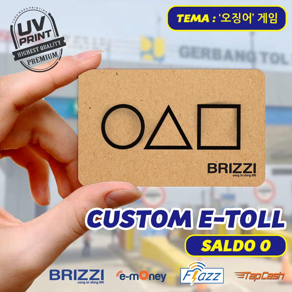 Cetak BRIZZI BRI/eMoney Mandiri/TapCash/Flazz/Kartu e Toll Custom | eToll Card UV Print - SQUID GAME
