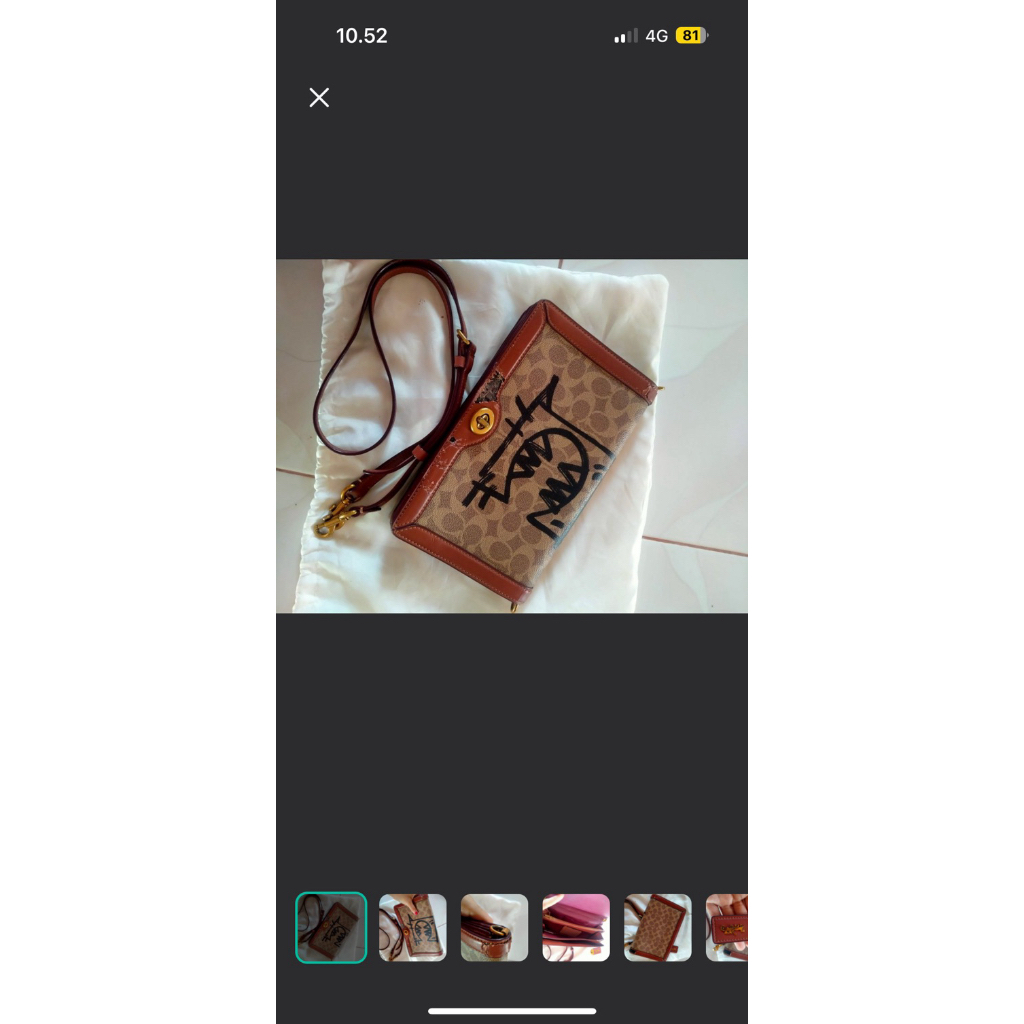 preloved tas clutch coach authentic x guang zhou signature