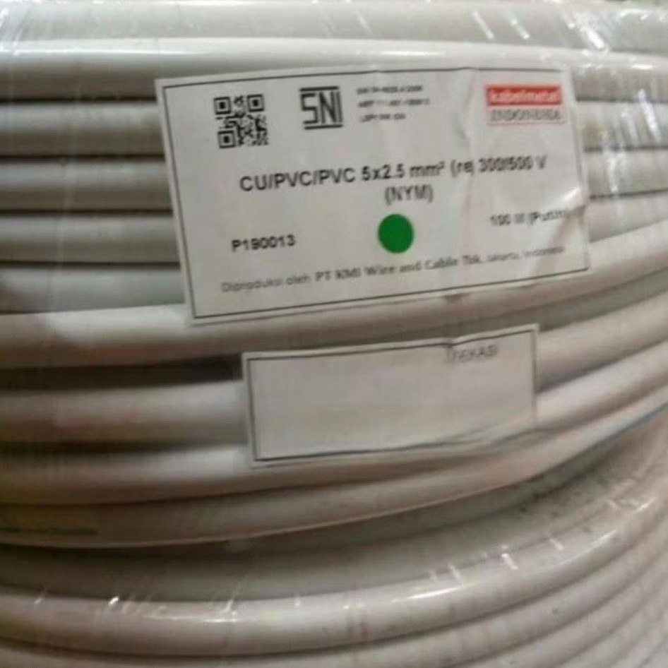 Kabel NYM 5x2.5mm Merk Kabel Metal / KabelMetal NYM Tunggal 5x2.5mm 100M