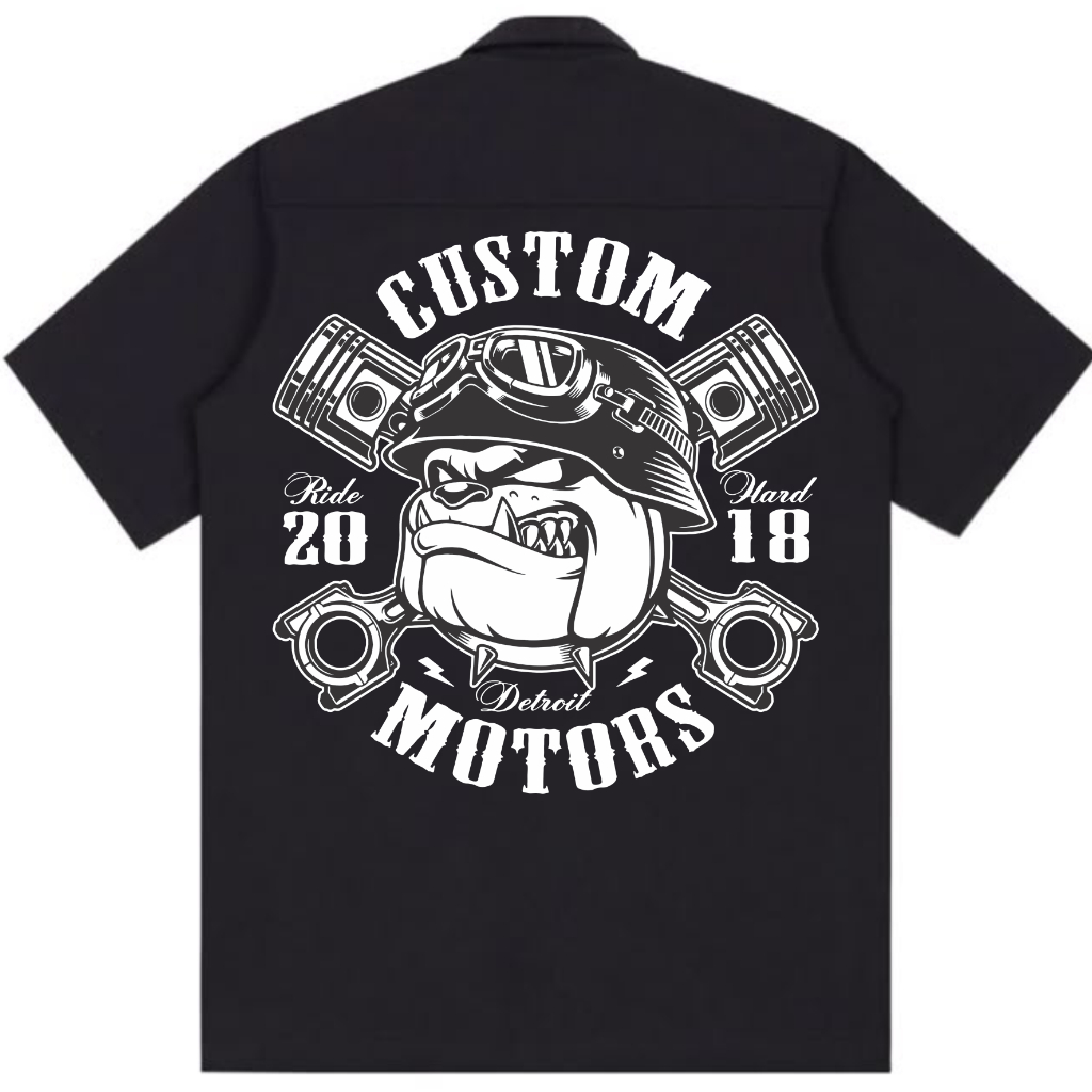 AA Workshirt Custom Motor Detroit Kemeja Kerja PDH (Belakang)