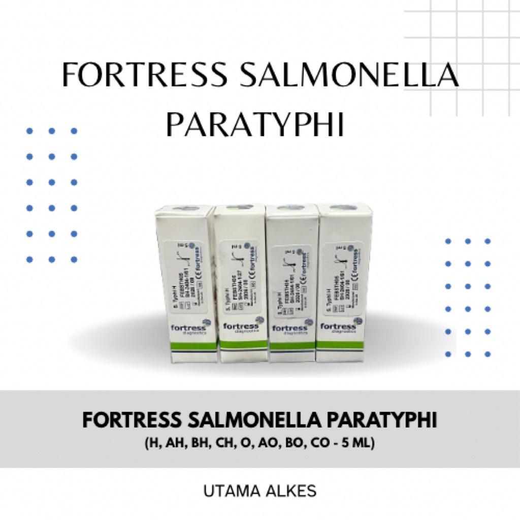 Reagen Widal Salmonela FORTRESS Salmonella Para Thypi per vial @5ml / Paratyphi / Typhi O, H Fortres