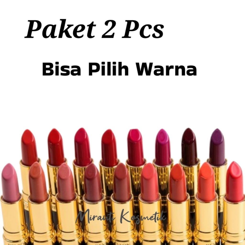 Paket 2 pcs Lipstick Batang Putar Matte Lipstik Pilih Warna Merah Pink Nude Soft Bata Maron Pich Lem