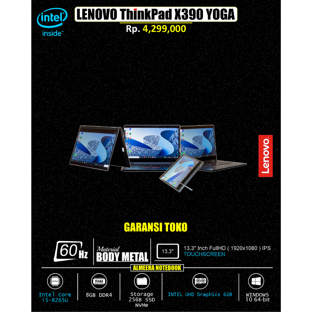 MURAH DAN TERJANGKAU LENOVO ThinkPad X390 Yoga