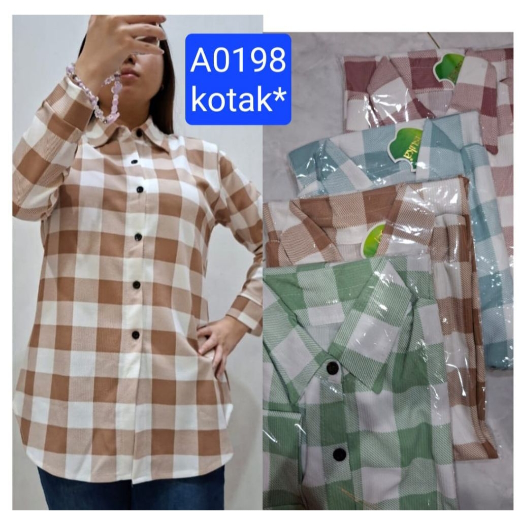 Kemeja Wanita | Kemeja Motif Kotak | Kemeja Wanita Kotak
