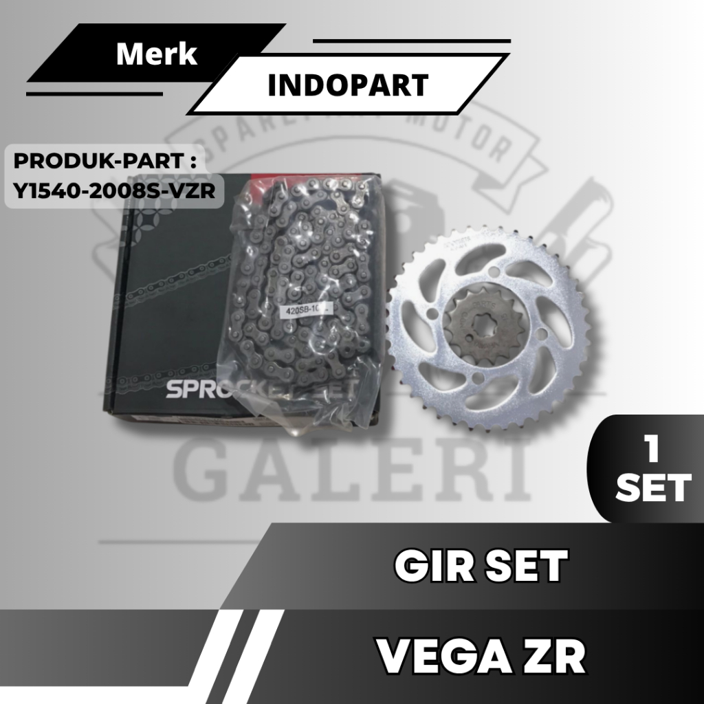 Gir Set Paket Rantai & Roda Gigi Gear Set Yamaha Vega ZR (2008S) INDOPART