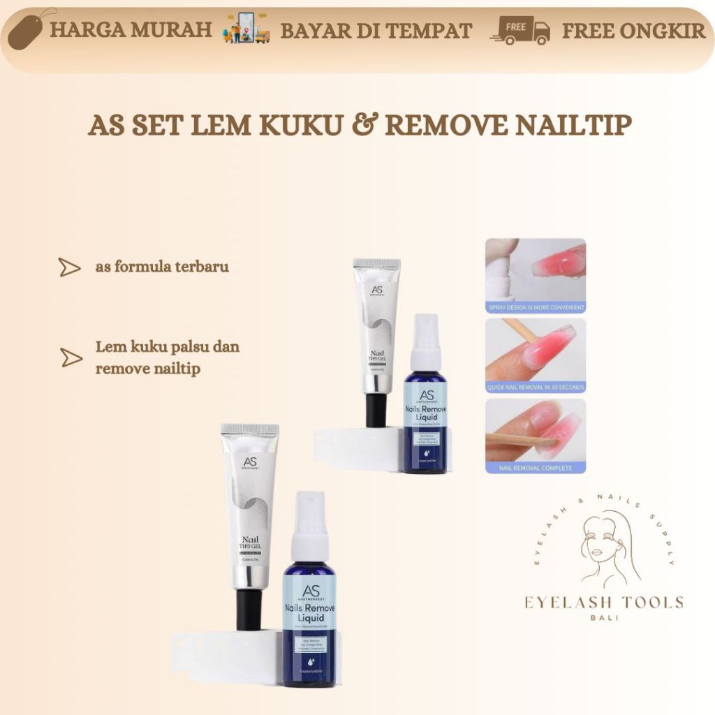 SET AS NAIL TIP GEL GLUE + AS NAIL REMOVER LIQUID GEL SPRAY