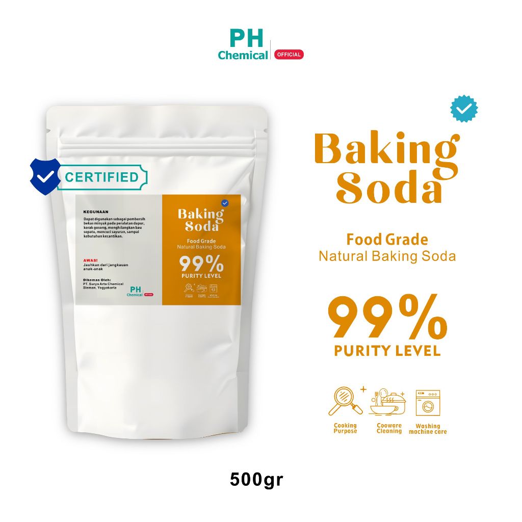 

Baking Soda - Sodium Bicarbonate Food Grade / Soda Kue 500 gr pH Chemical