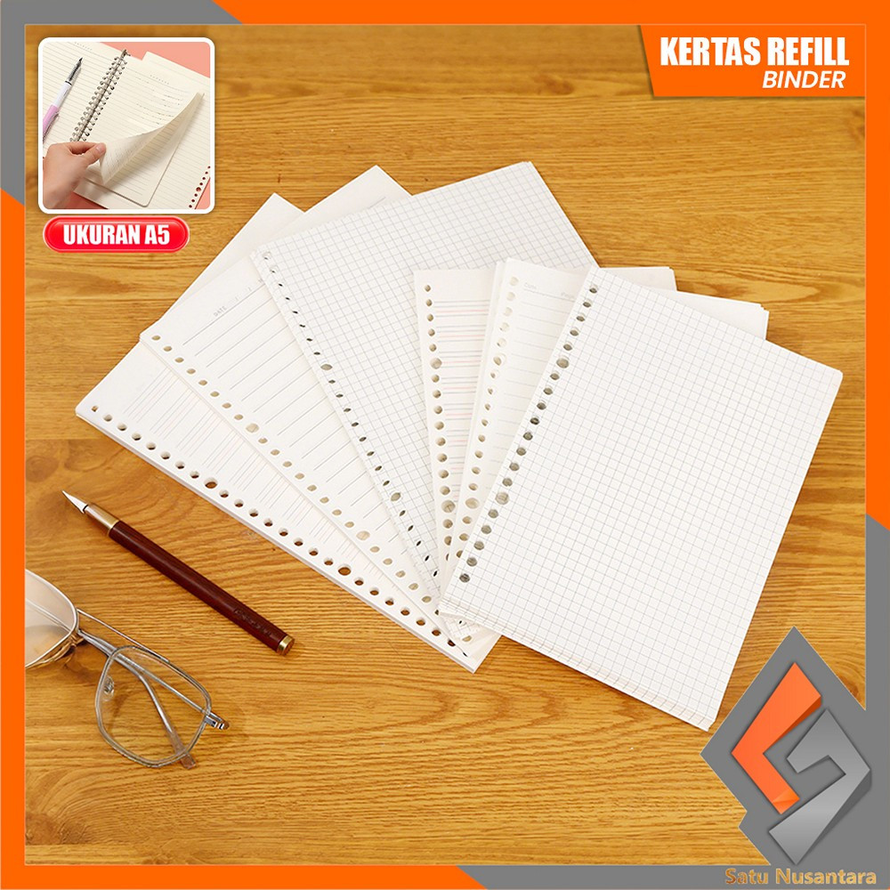 

SN-A106 Loose leaf A5 Isi Ulang 60 Lembar Binder Garis / Refill Notebook Polos Serbaguna / Isi Binder Aesthetic Grid Alat Tulis Stationery