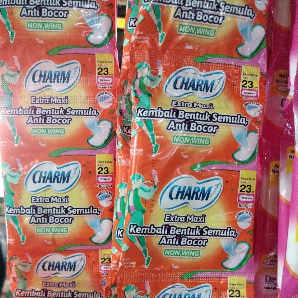 pembalut charm sachet  23cm tanpa sayap