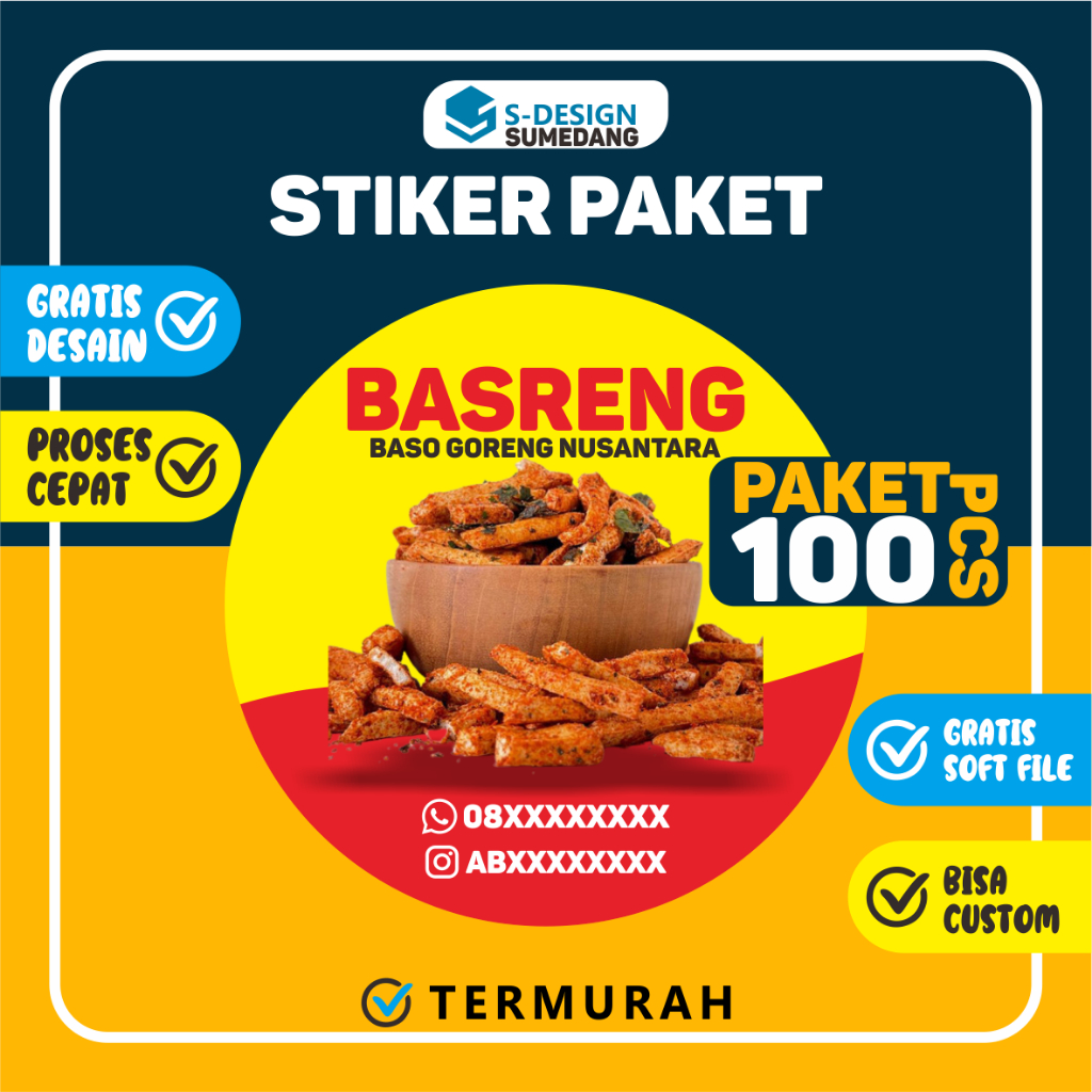 

STIKER PAKET 100PCS KUALITAS TERBAIK SDESAIN CABANG SUMEDANG / LABEL / STIKER / CETAK STIKER LABEL