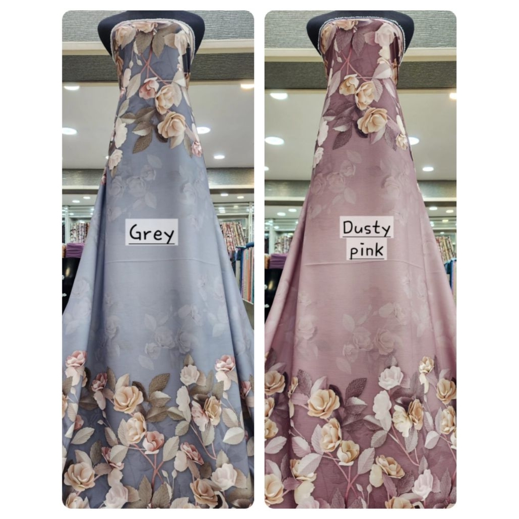 kain satin silk digital printing bunga