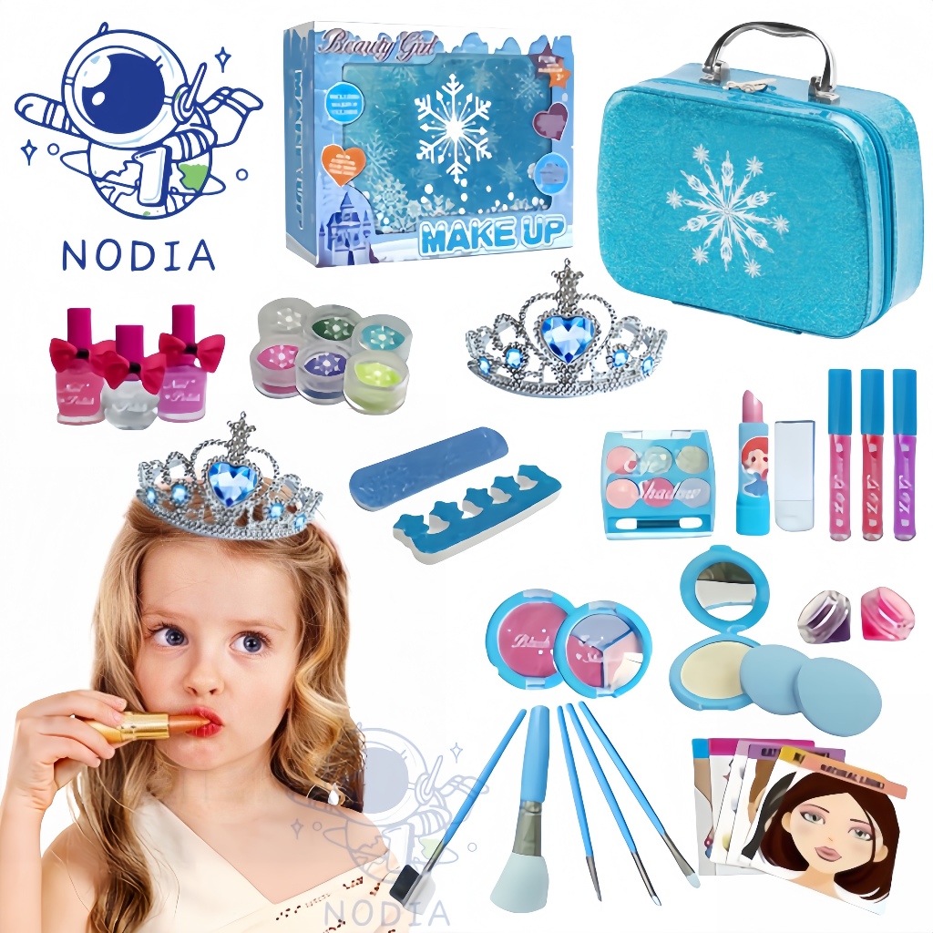 NODIA Mainan Make Up Anak Set Kosmetik Mainan Make Up Hadiah Gadis Alat Dandan Bisa Dihapus Make Up