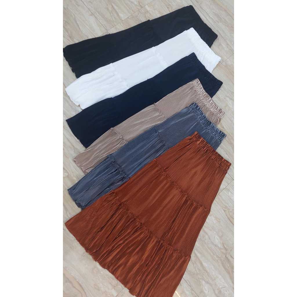 Rok Plisket Beludru Susun 3 / Rok Beludru Velvet Premium