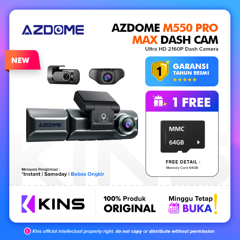Azdome M550 - M550 PRO - M550 MAX 4K 3 Kamera WiFi SuperCapacitor GPS Dashcam Car DVR dasch cam mobi