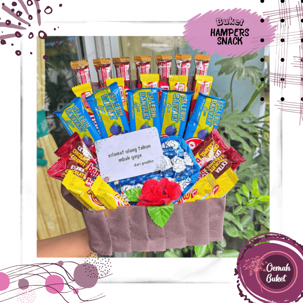 

Buket Snack | Snack Box | Hampers Wisuda | Hampers Snack | Buket Wisuda | Parsel | Oemah Buket Sidoarjo