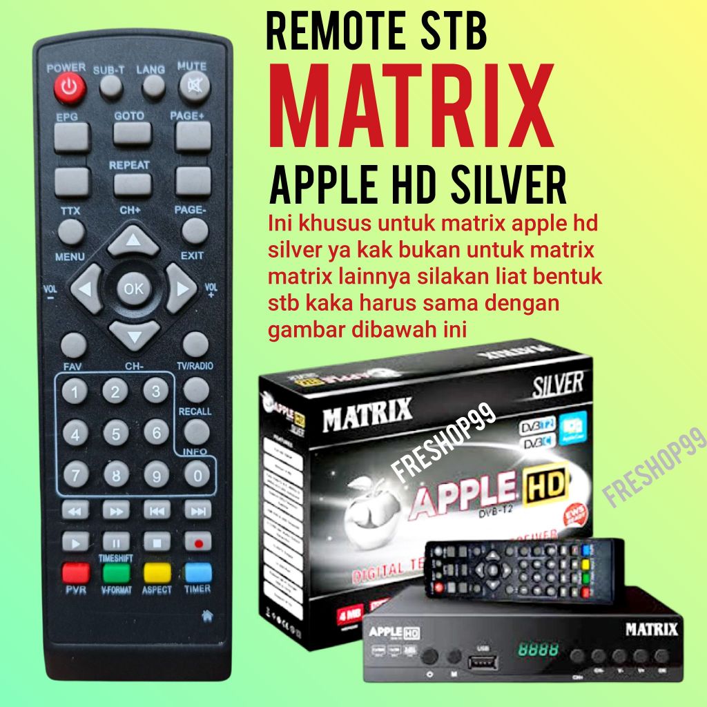 Remote stb MATRIX Apple SILVER remot set top box