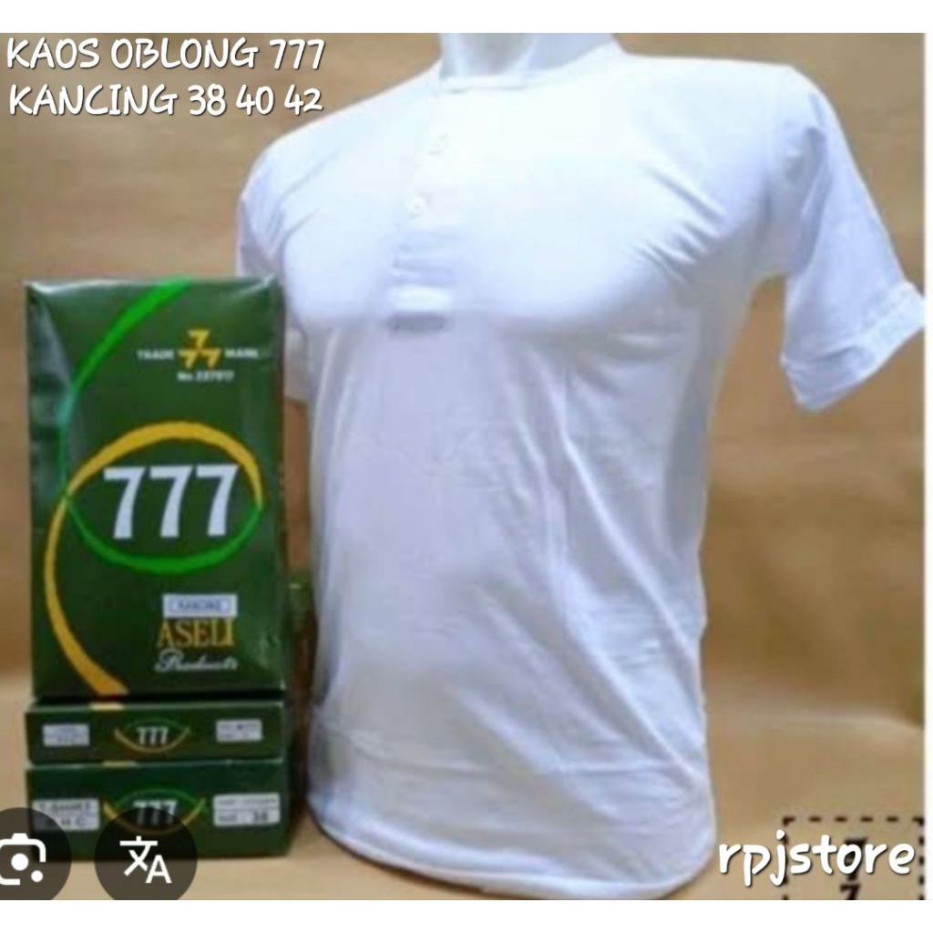 KAOS OBLONG 777 KANCING 38 40 42