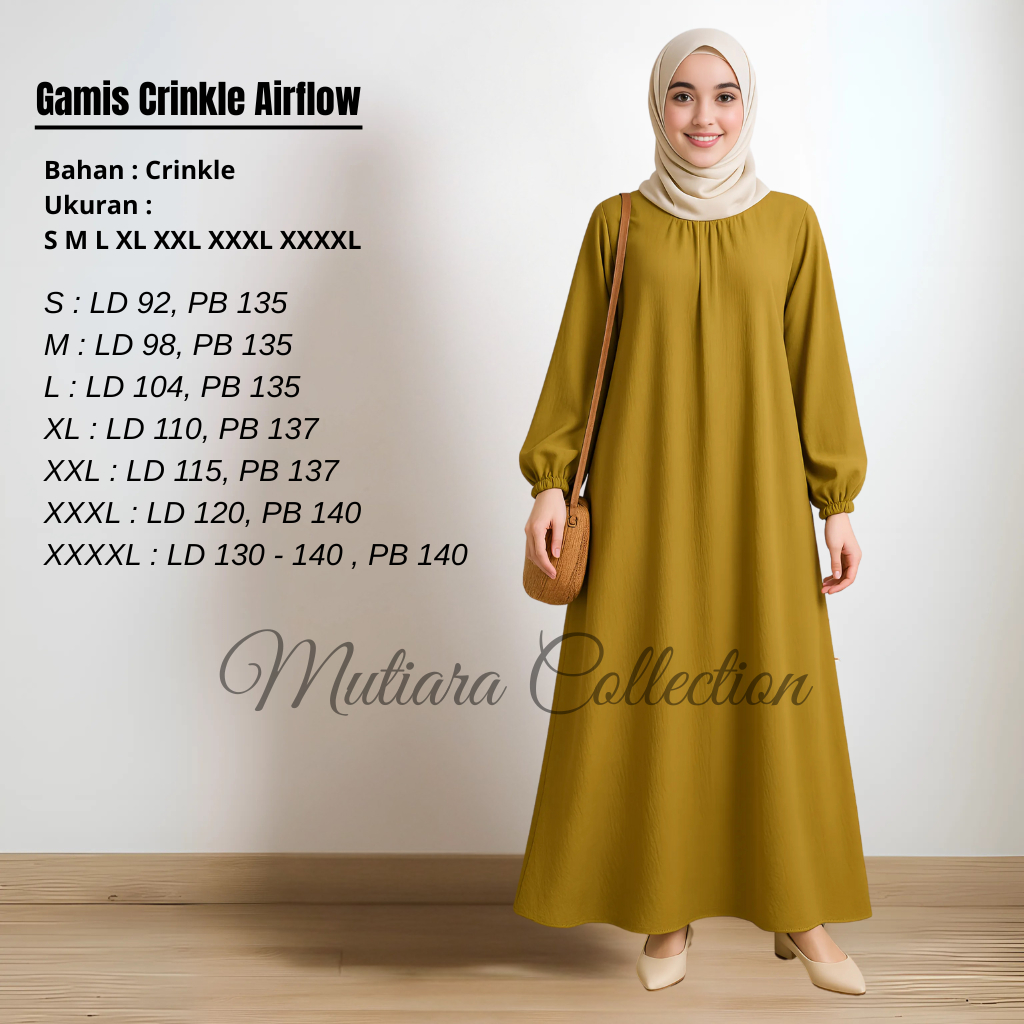 Baju Gamis Wanita Ibu ibu Terbaru Kondangan Crinkle Premium Pesta Polos Busui Elegan Kekinian Simple