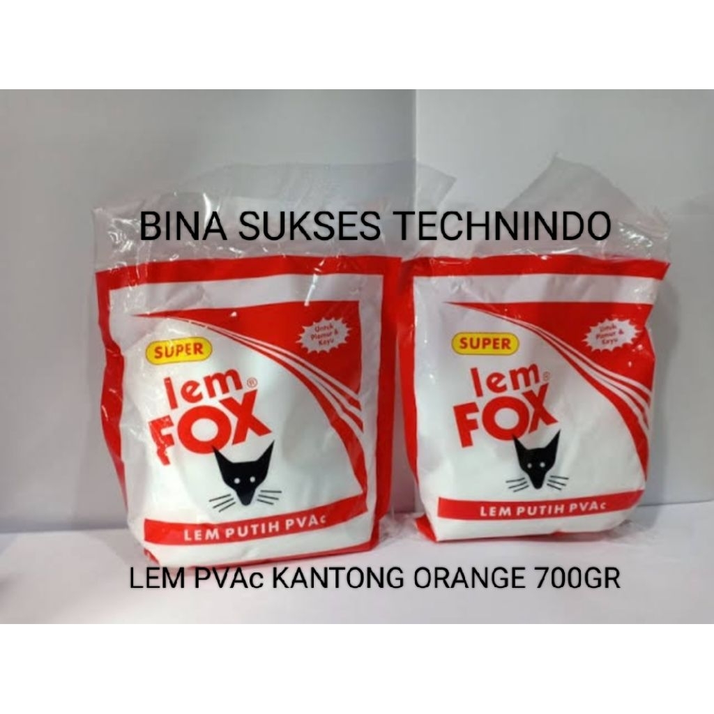 

LEM PVAc FOX PUTIH KANTONG ORANGE KEMASAN 700GR 700 GR