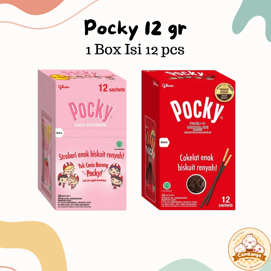 

Glico Pocky Cokelat Strawberry 12 gr 1 Box Isi pcs