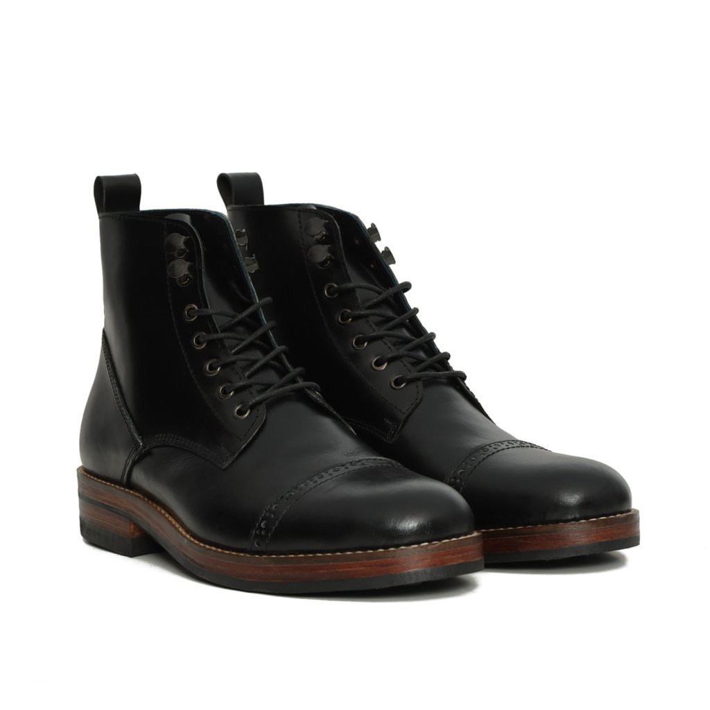 Sepatu Boots Kulit Asli - VIGOS Captoe Boots