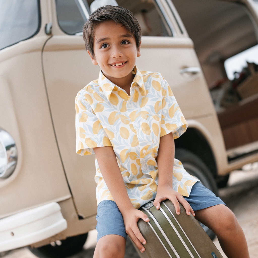 LEWIS EMMA - Caribbean Shirt (6 Bulan - 10 Tahun) Kemeja Anak Laki-laki Lengan Pendek