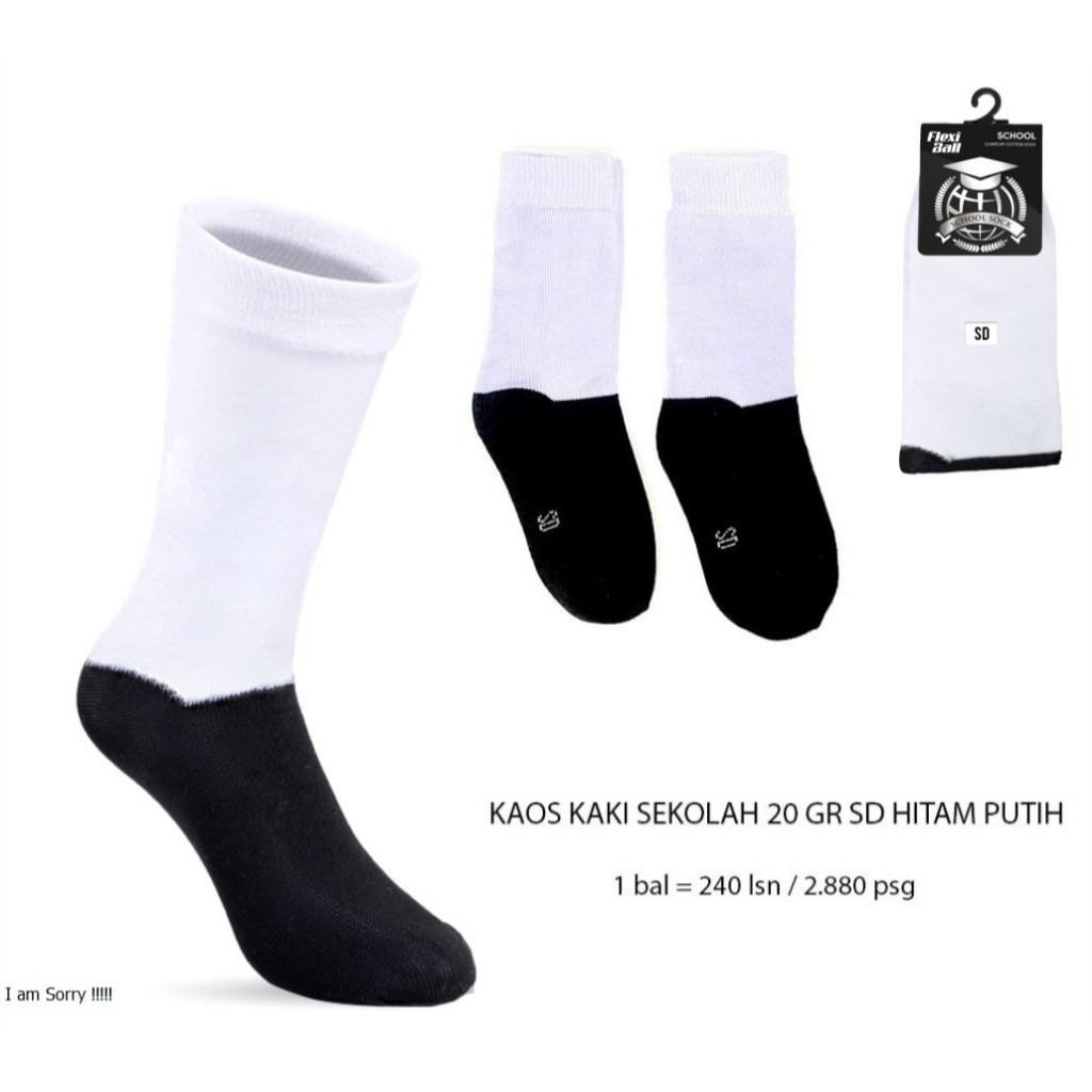 Kaos Kaki Anak Sekolah SD poliester 1 Lusin / Kaos Kaki Sekolah Panjang 12 Pasang / Kaos Kaki Sekola