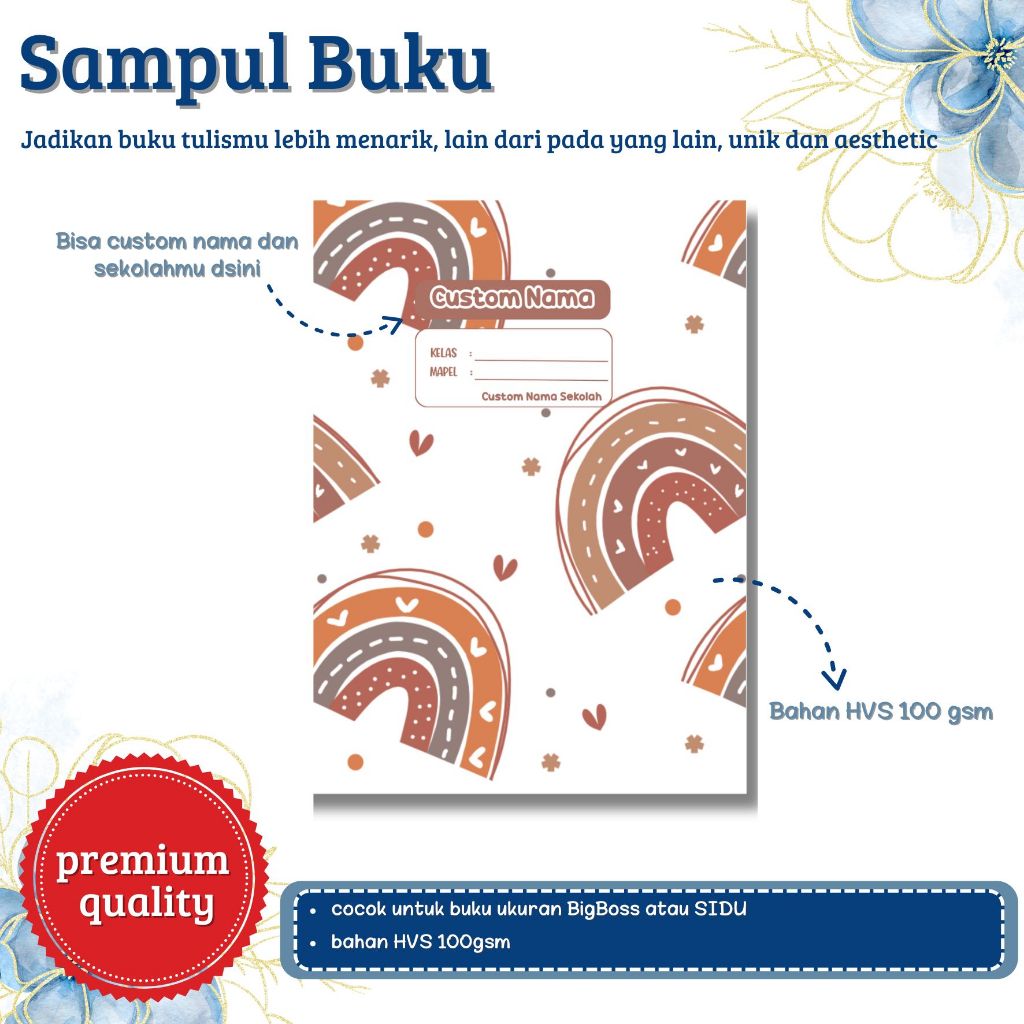 

Sampul Buku Tulis Anak Custom Rainbow