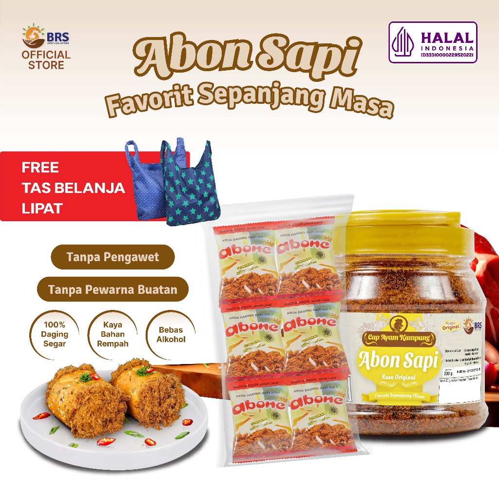

Bundling Abon Sapi Cap Ayam Kampung Toples dan Abone Free Tas Belanja