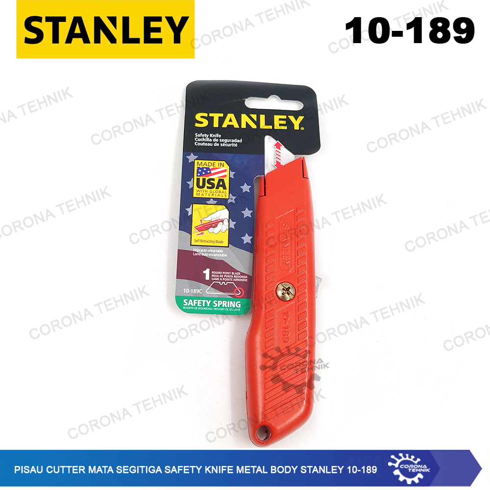 

Stanley 10-189 Pisau Cutter Mata Segitiga Safety Knife Metal Body KNIFE-UTILITY INT-LOCK SELF