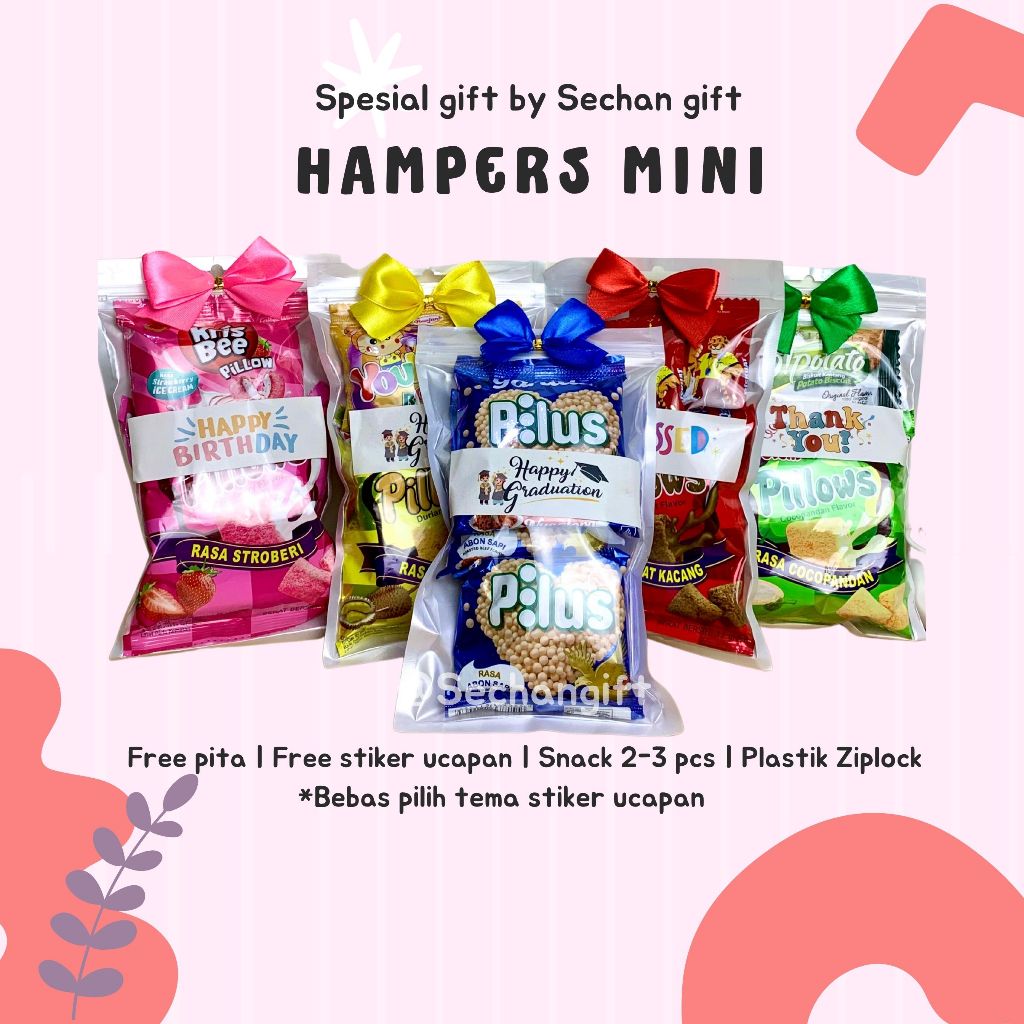 

hampers mini / Hampers snack / Bingkisan jajan / hampers happy birth day / tema warna pink, kuning, merah, biru, hijau / hampers murah