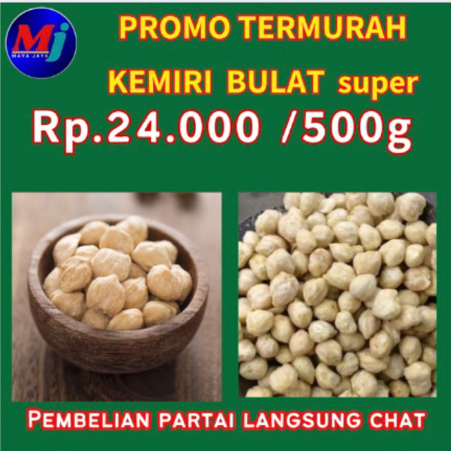 

KEMIRI BULAT(500g)/BIJI KEMIRI SUPER/KEMIRI BULAT UTUH/KEMIRI FRESH MURAHHH