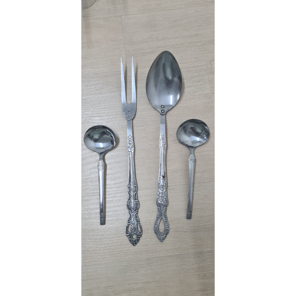 Garpu sendok jumbo stainless + 2 sendok sayur stainless tebal