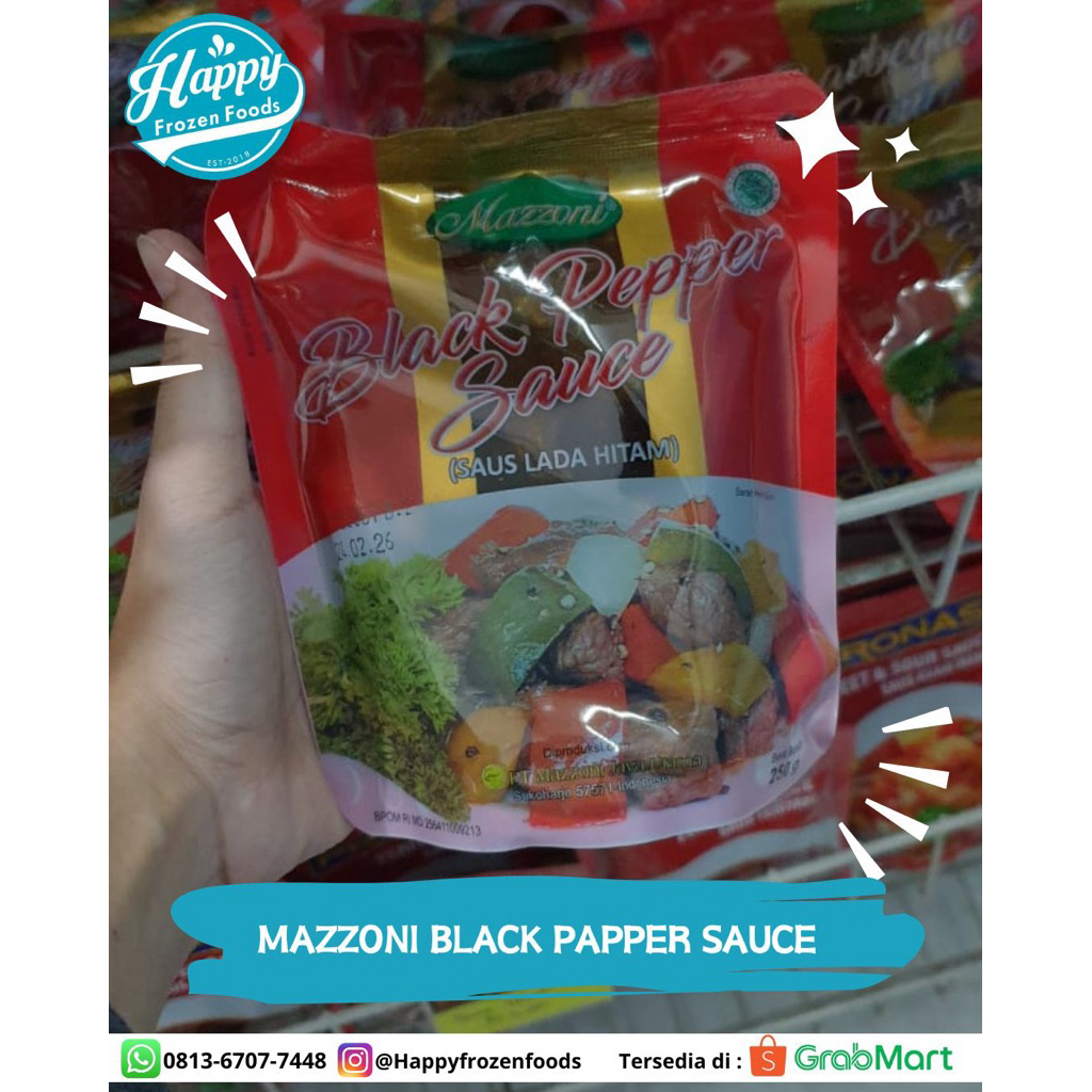 

MAZZONI BLACK PAPER SAUCE 250g | HAPPY FROZEN FOODS PALEMBANG