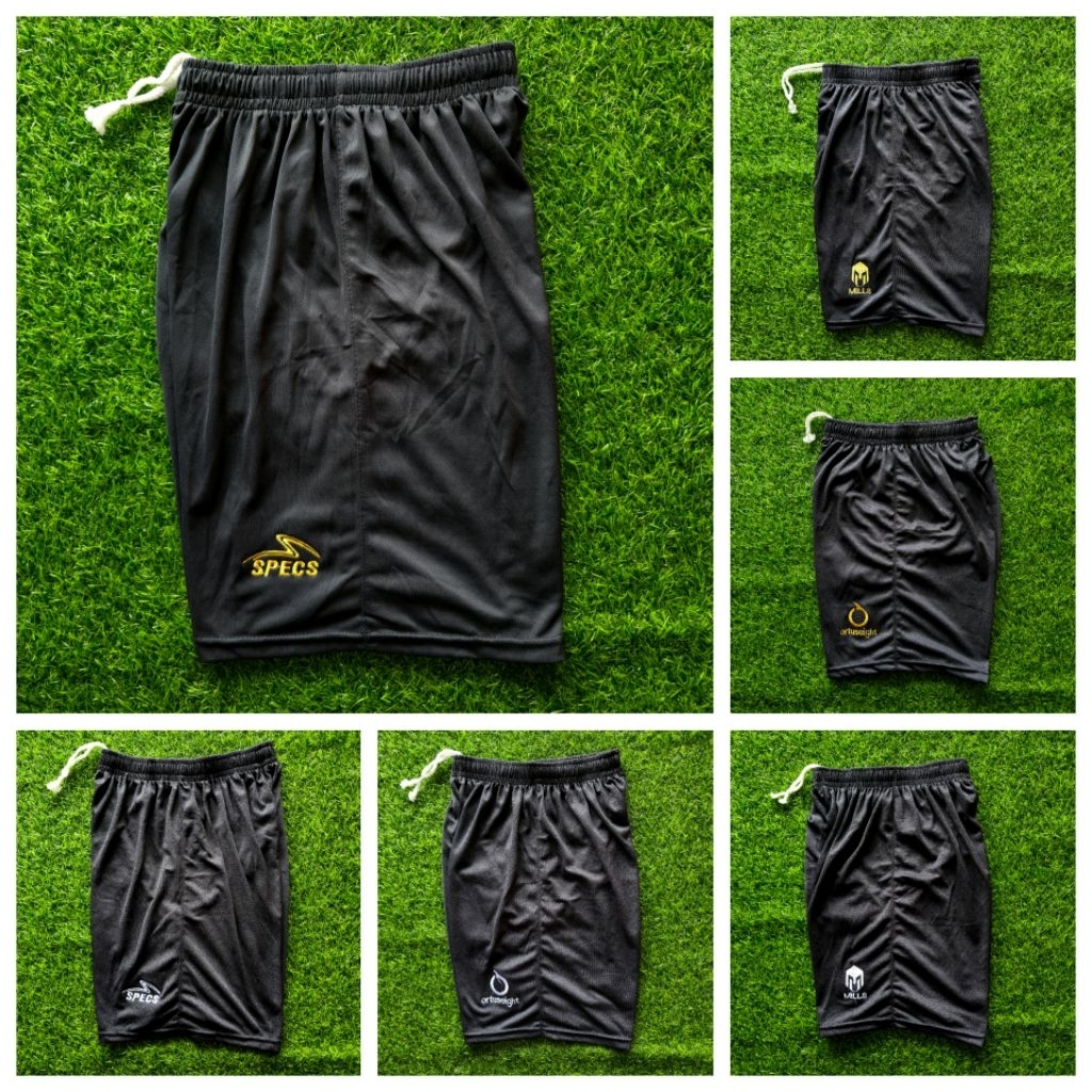 CELANA BOLA CELANA FUTSAL PENDEK HITAM BAHAN DRY-FIT MILANO