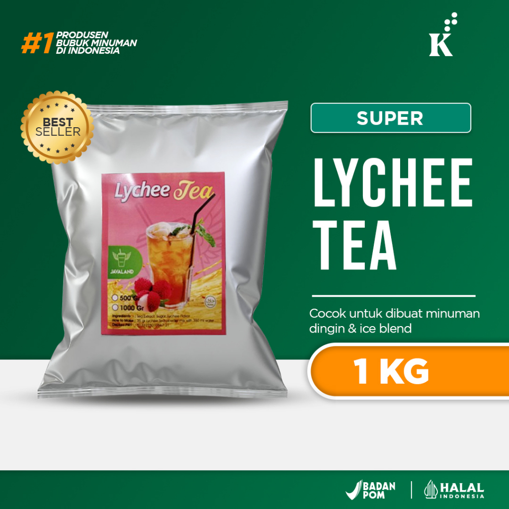 

Bubuk minuman Lychee Leci Tea berkualitas 1kg Javaland