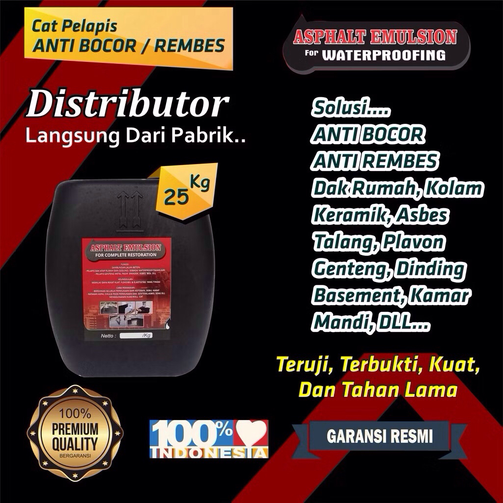 Aspal Cair Anti Bocor 25kg cat pelapis anti bocor anti rembes