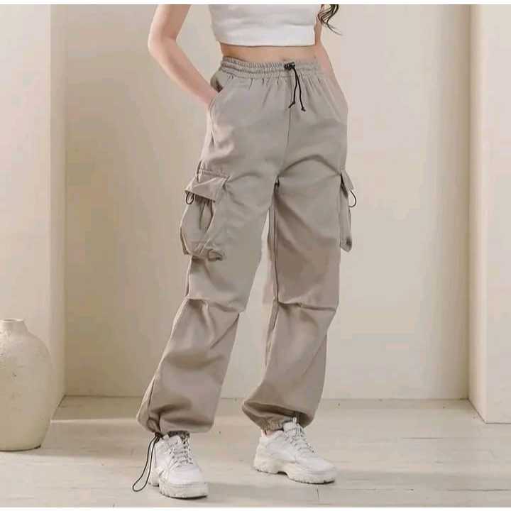 Celana Cargo Wanita Highwaist Celana Cargo Serut Wanita Celana Cargo Wanita Jumbo Celana Cargo Wanit