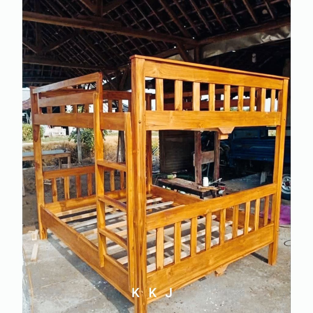 Tempat tidur anak//Divan tingkat 2 bed kayu jati