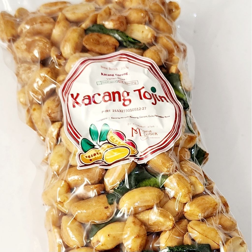 

Kacang Tojin Daun Jeruk. Kemasan Vacuum. Berat Netto 250g (Etalase 16)