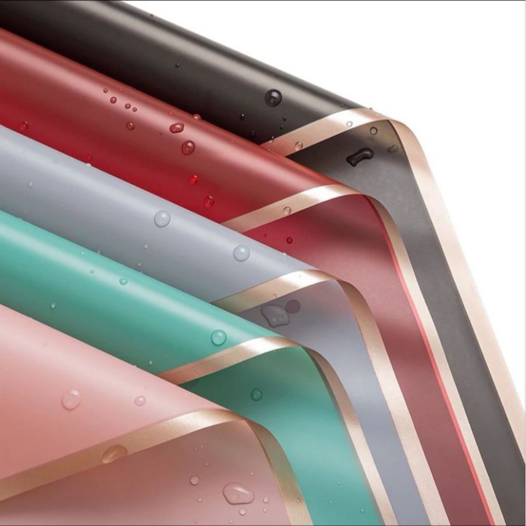 

[5 lembar] cellophane kertas buket list gold