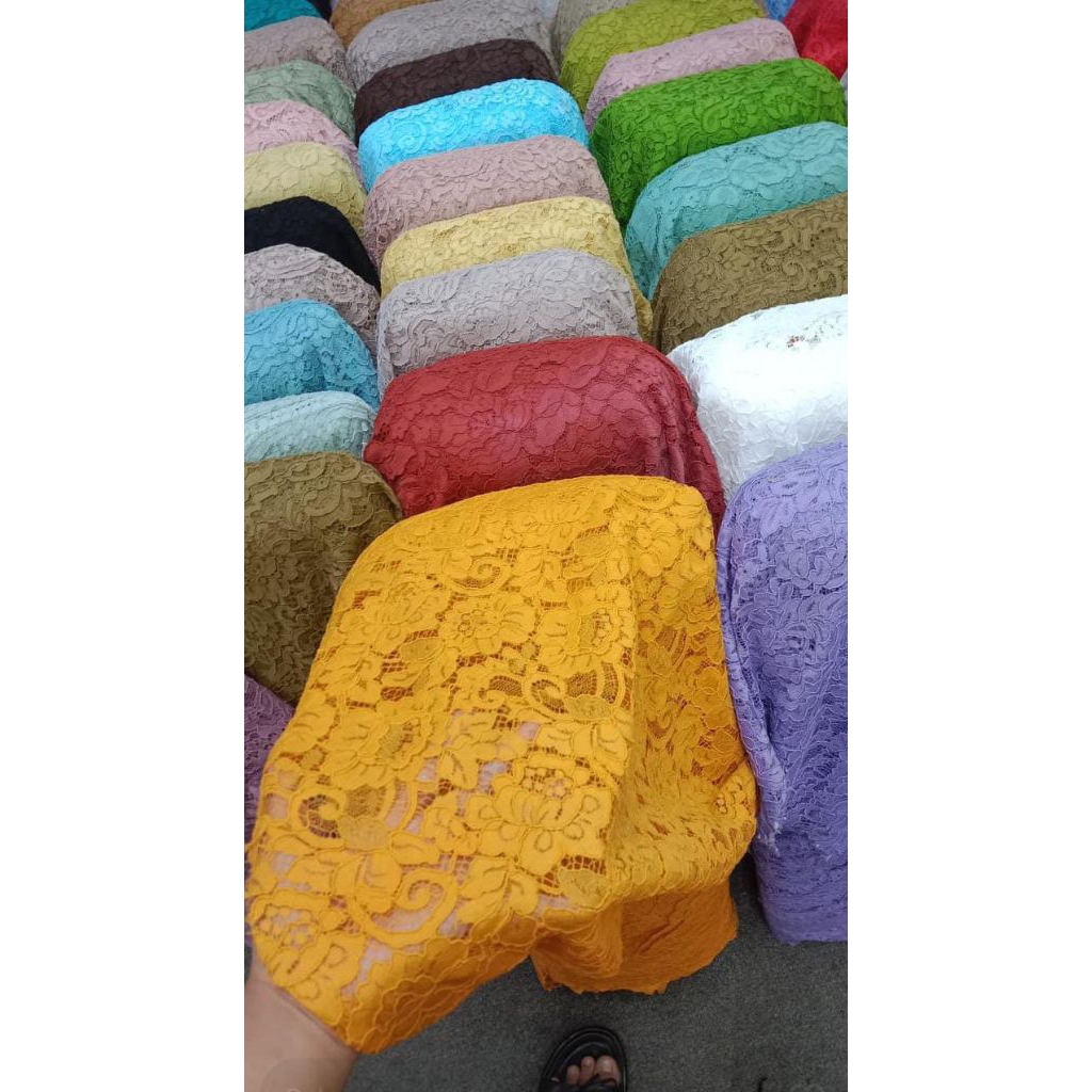 (COD) Kain Brokat katun Meteran motif Fatmawati Cornelis D3