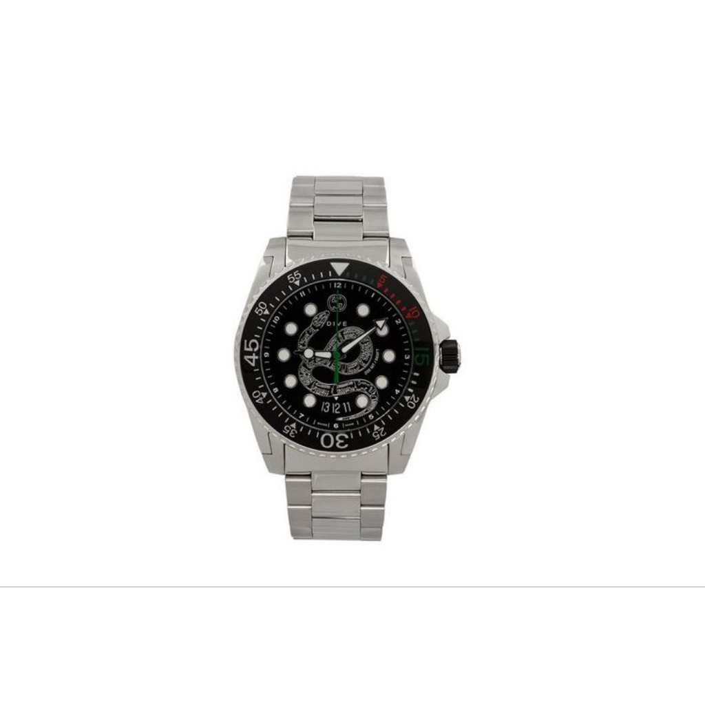 Jam Pria Gucci Silver Dive Snake Watch Ori
