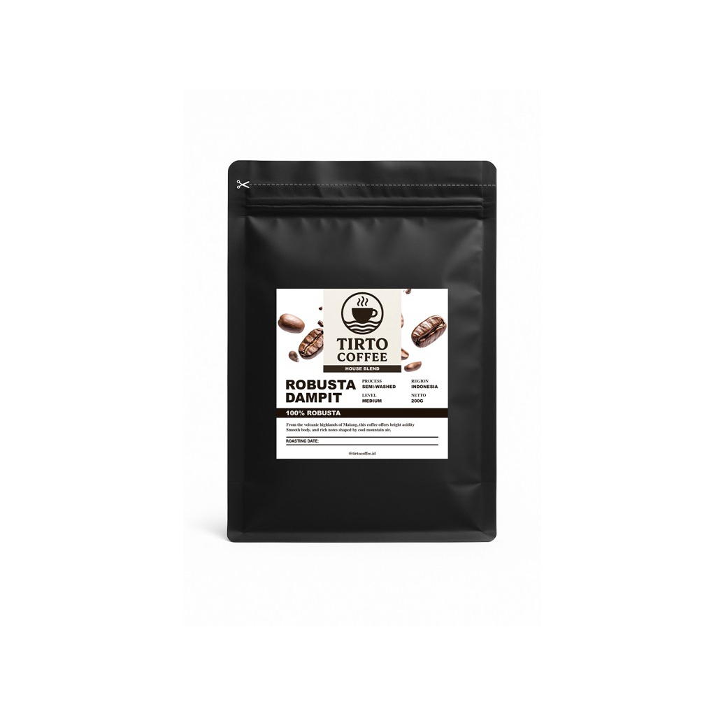 

Tirto Coffee House Blend Robusta Dampit. 200 gram